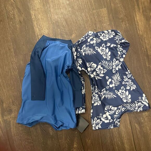 Hurley Midnight Blue Baby 2-Pack Long Sleeve Rash Guard Coveralls - Picture 5 of 5